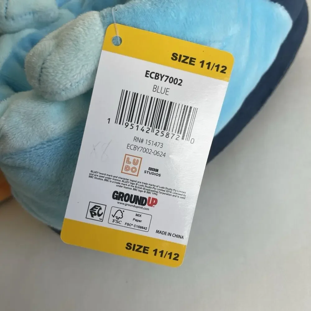 Bluey & Bingo‎ Cute Slippers Toddler Kids Size 11-12 Plush Indoor House Shoes